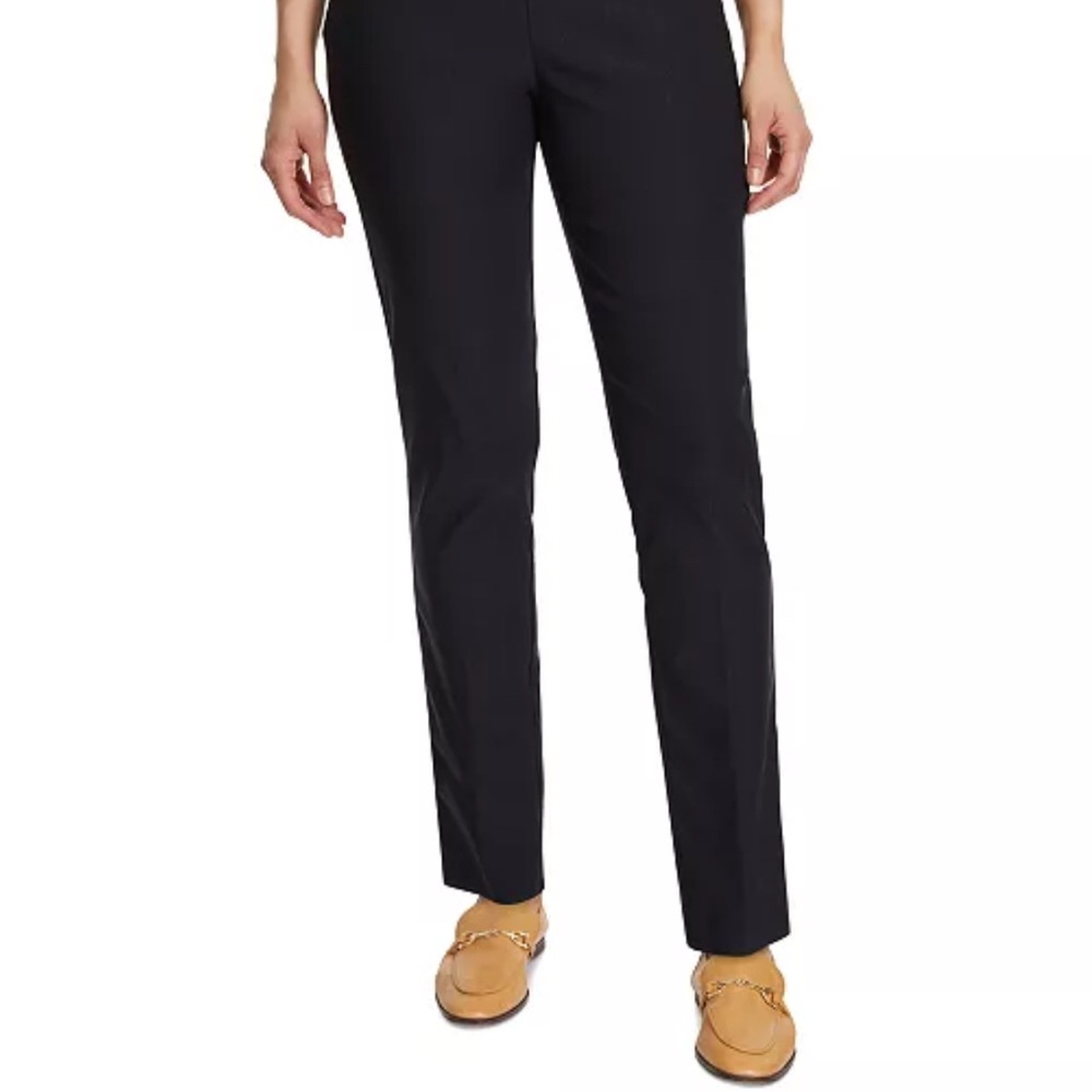 Gloria Vanderbilt Black Straight Leg Pants Tummy Control Slim Trouser